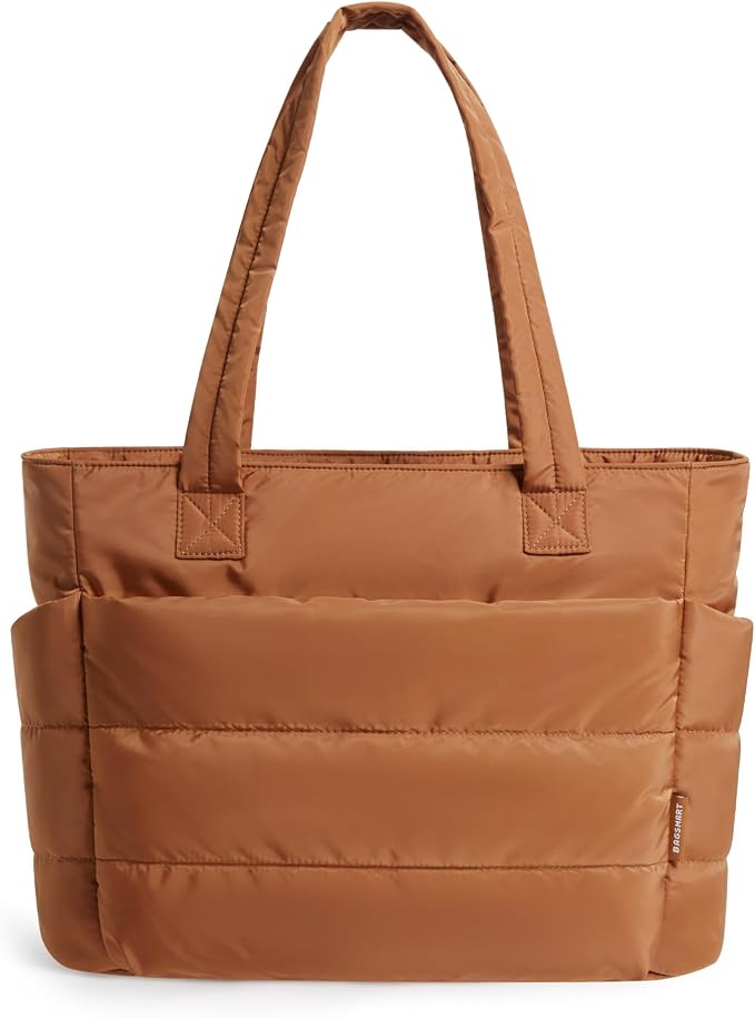 BAGSMART Tote Bag for Women, Lightweight Puffy Tote Bag