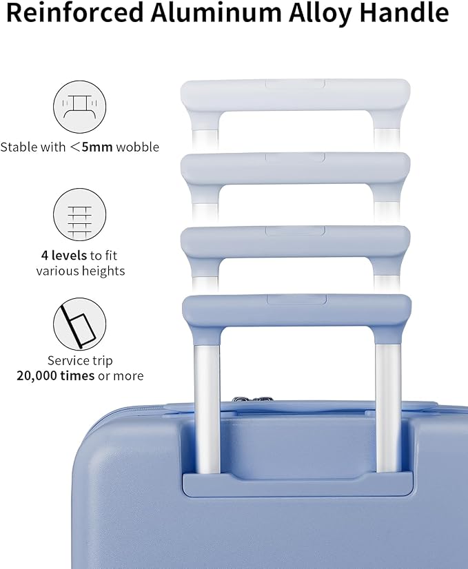 aji Expandable Top Opening Carry On Luggage Airline Approved, 20 Inch