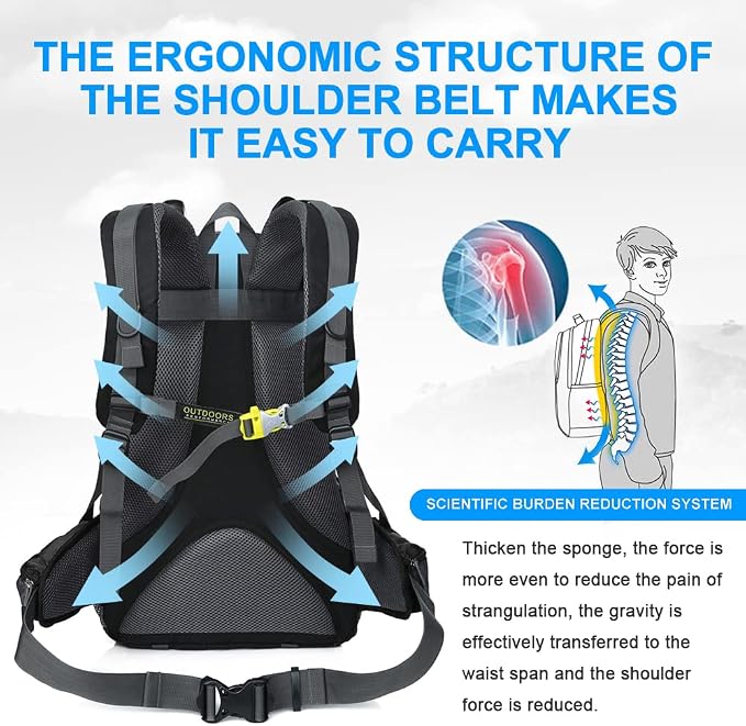INOXTO lightweight Hiking Backpack 35L/40L Hiking Daypack