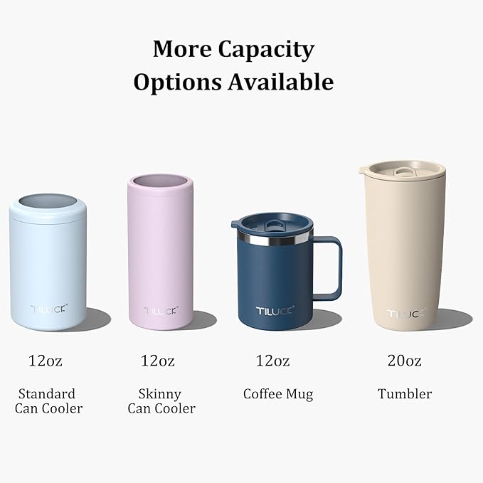 TILUCK 12 oz Insulated Coffee Mug with Lid, Double Wall Vacuum Insulated Travel Mug Cup with Handle for Hot or Cold Drinks（12oz，Matte SakuraPink）