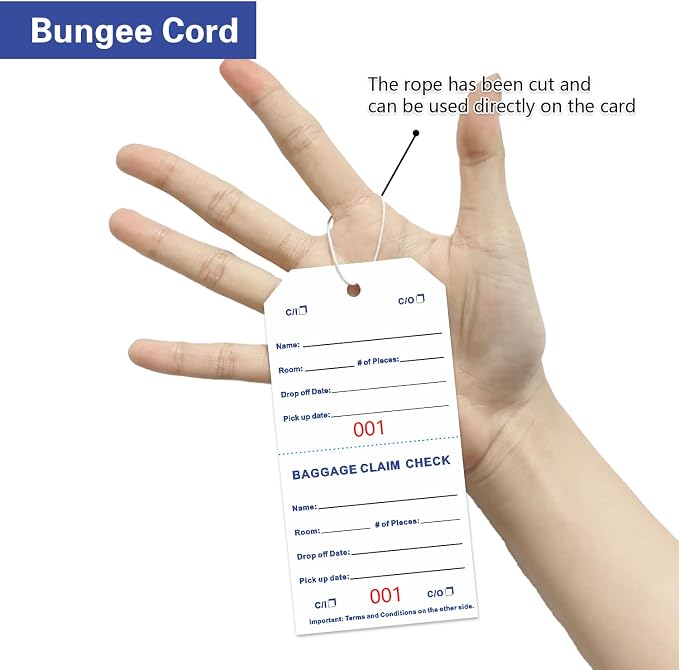 1000 Baggage Claim Check Tags