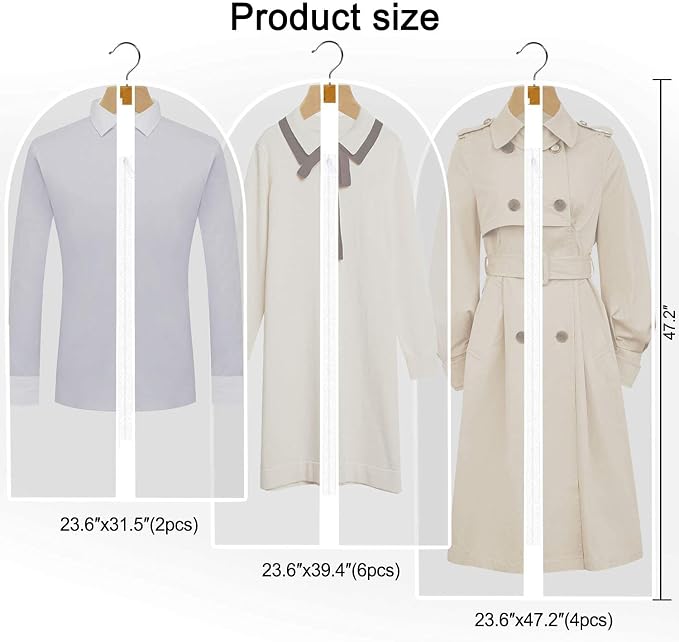 12 Pack Breathable Clothes Covers