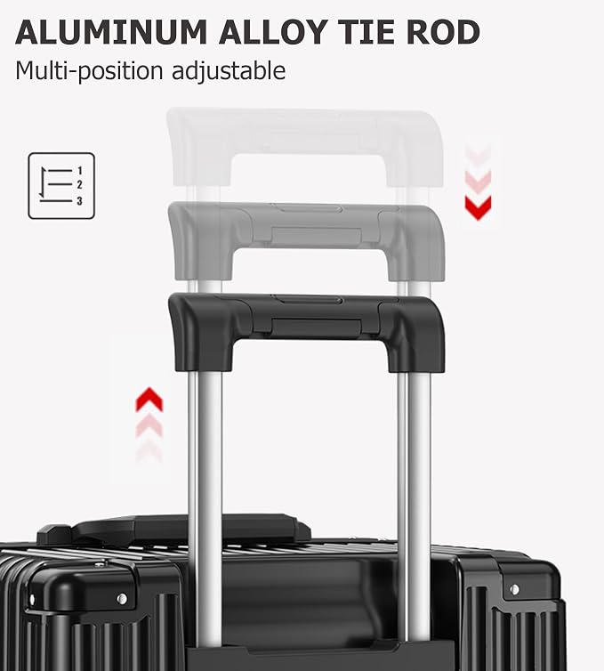 feilario 26in Super Large Captain Aluminum Frame Hardside Spinner Wheels Luggage