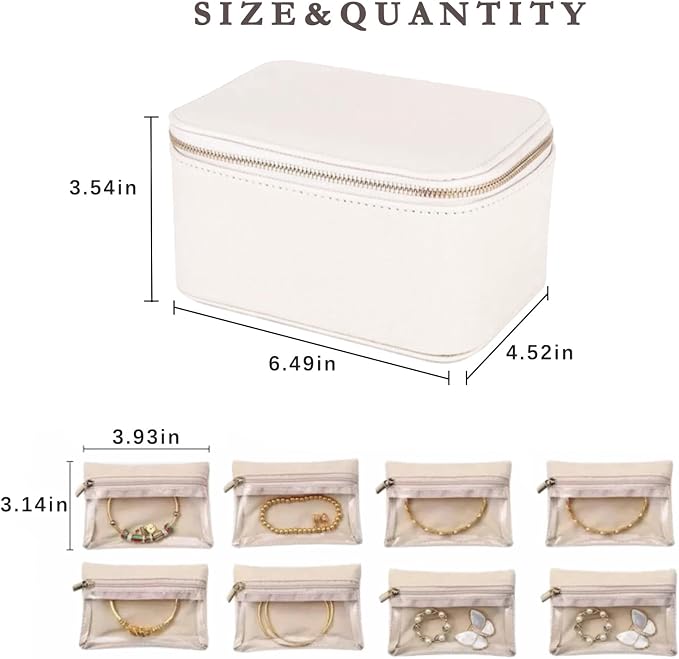 Jewelry Box Organizer for Women, Small Travel Jewelry Case, Mini Travel Jewelry
