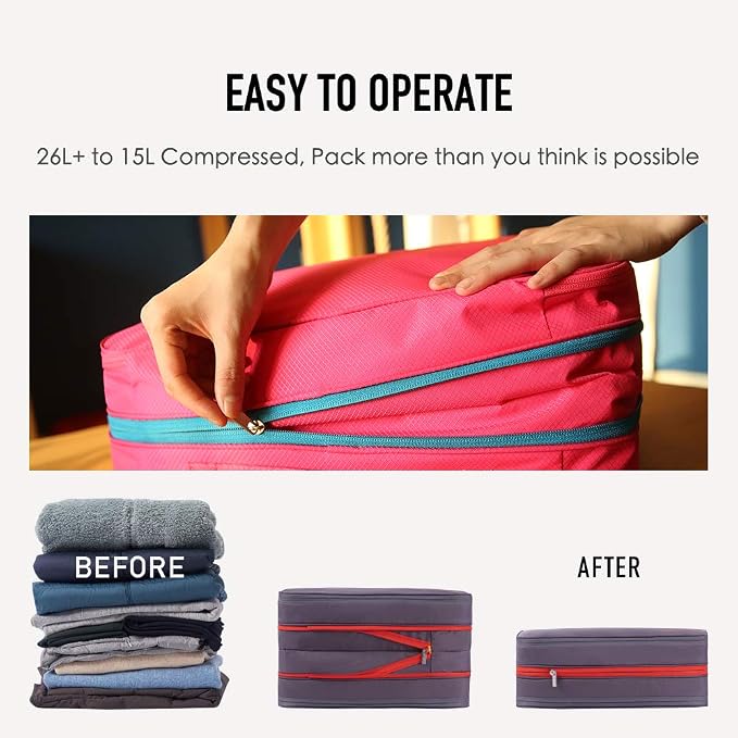 Bee Nesting Waterproof Compression Packing Cubes, Travel Packing organizers