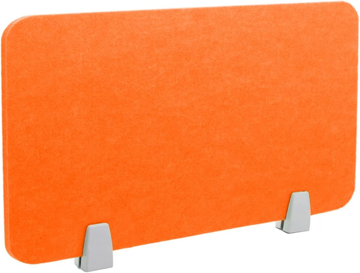 Icegrey Acoustic Desk Divider Privacy Panel Removable Sound Absorbing Desk Partition Board with 2 Clips for Student Call Centers Offices Braries Classrooms Library, Orange, 19.5x11.7