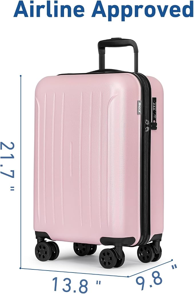 KYME Suitcase Hardshell With Double Spinner Wheels, PC+ABS TSA Lock Travel