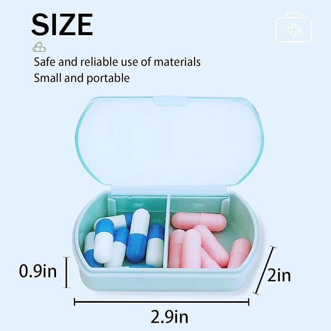 4PCS Small Pill Case Travel Pill Box Cute Pill Organizer