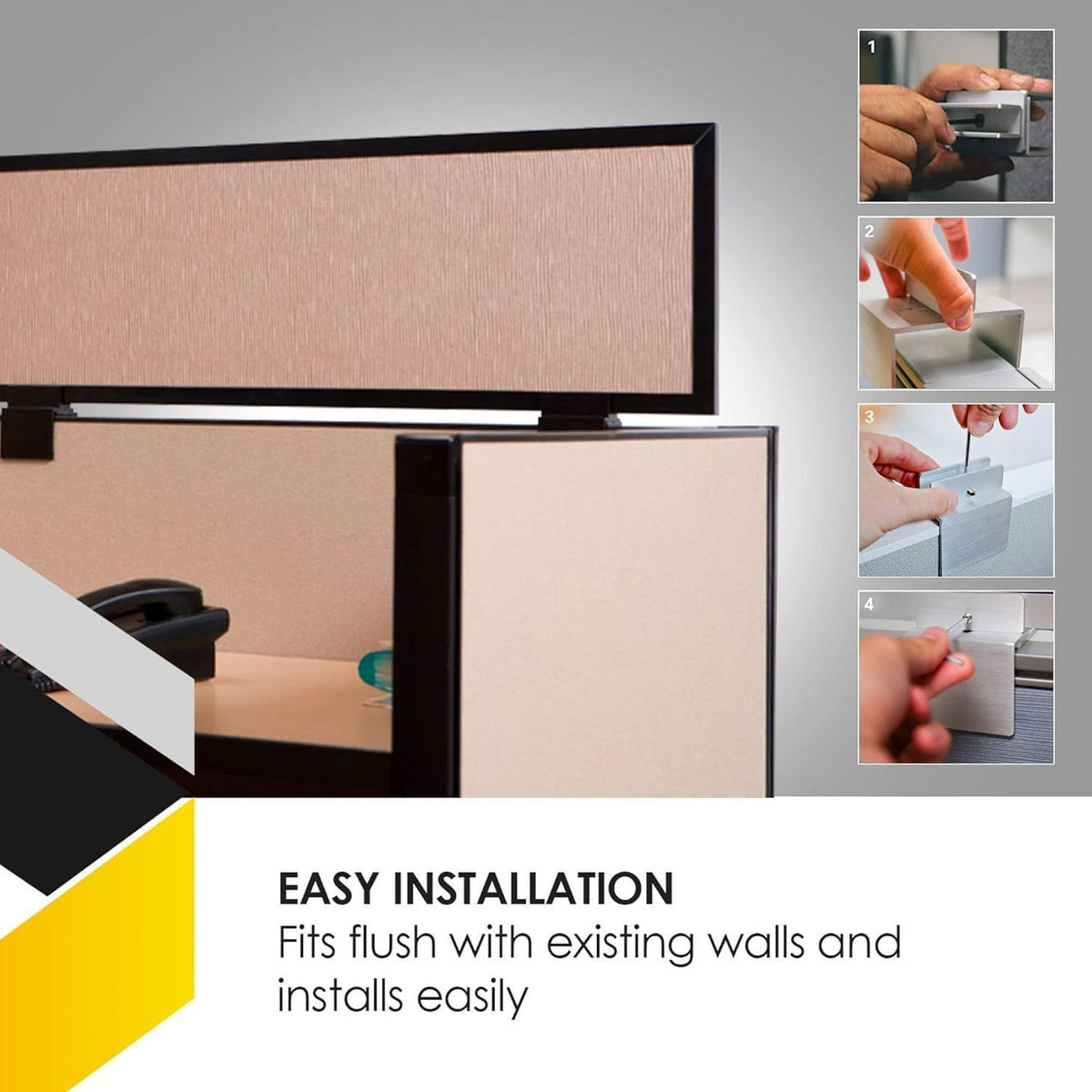 OBEX Acoustical Cubicle Privacy Screen Extender Desk Panel & Office Divider, Add Separation & Block Noise, 18" x 42", Twilight