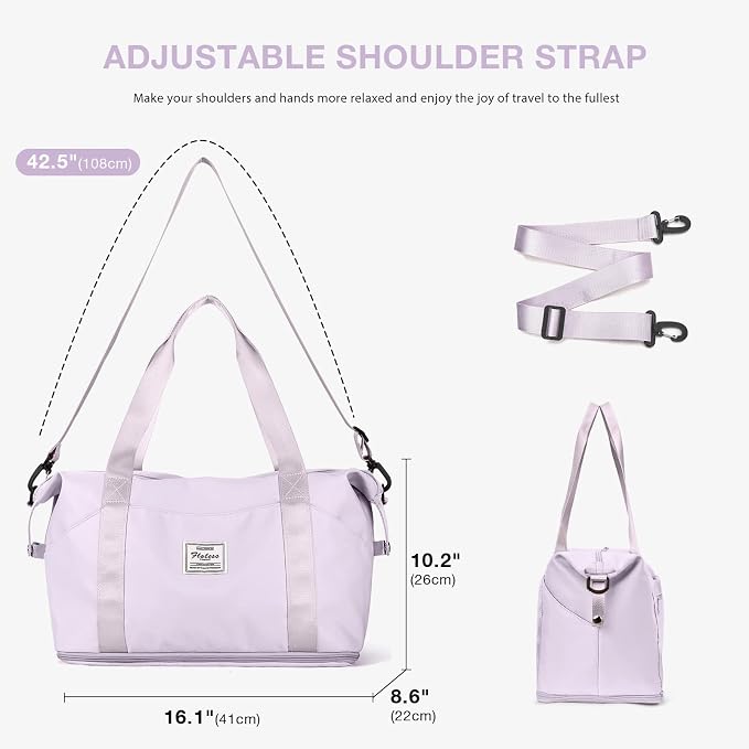Travel Duffel Bag, Sports Tote Gym Bag, Shoulder Weekender Overnight Bag