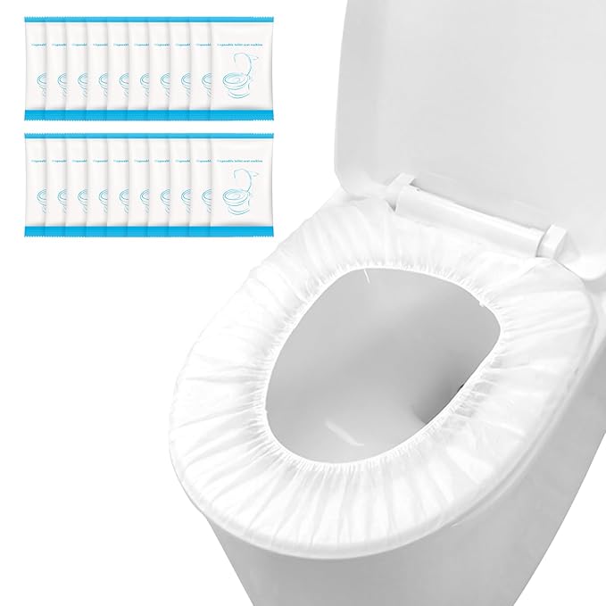 20 Pack Disposable Toilet Seat Cover Waterproof Non-Woven Fabric, Disposable