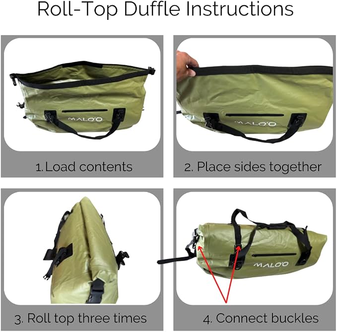 Malo'o Waterproof Dry Bag Duffel 40L/60L/100L, Roll Top Duffel Keeps Gear Dry