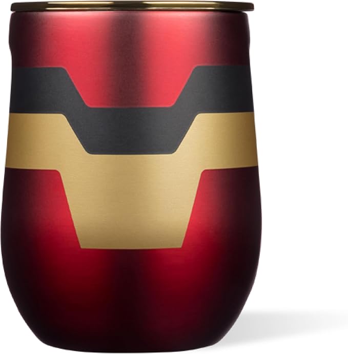 Corkcicle Stemless Insulated Wine Glass Tumbler - Beverages Cold 6 Hours & Hot 3 Hours - Stainless Steel - Easy-Grip - Summer Drinkware Gift - Keeps Drinks Ice - 12 oz - Captain Marvel