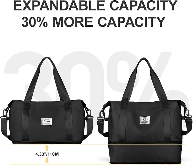 Travel Duffel Bag, Sports Tote Gym Bag, Shoulder Weekender Overnight Bag