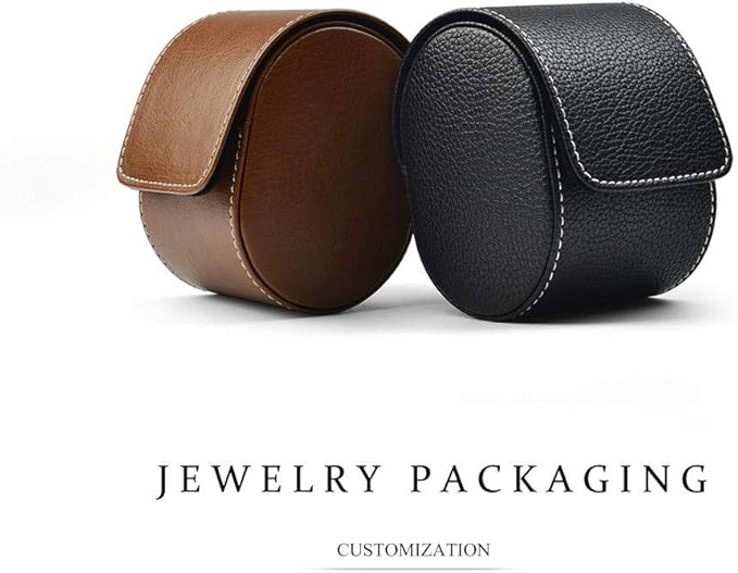 Oirlv Luxury Leather Watch Storage Box Travel Single Watch Case Jewelry Gift Box