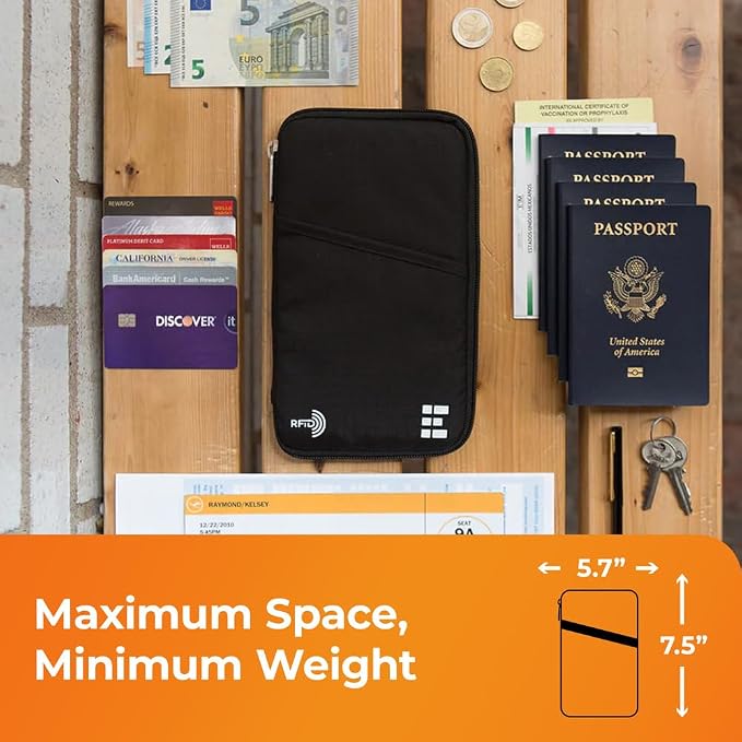Passport Holder Family up to 6 Passports, Large Passport Wallet and Premium