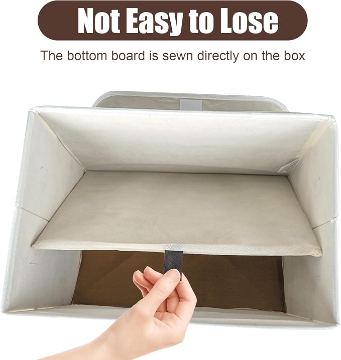 Large 22 Quart Linen Fabric Foldable Storage Bin Cube Organizer Basket