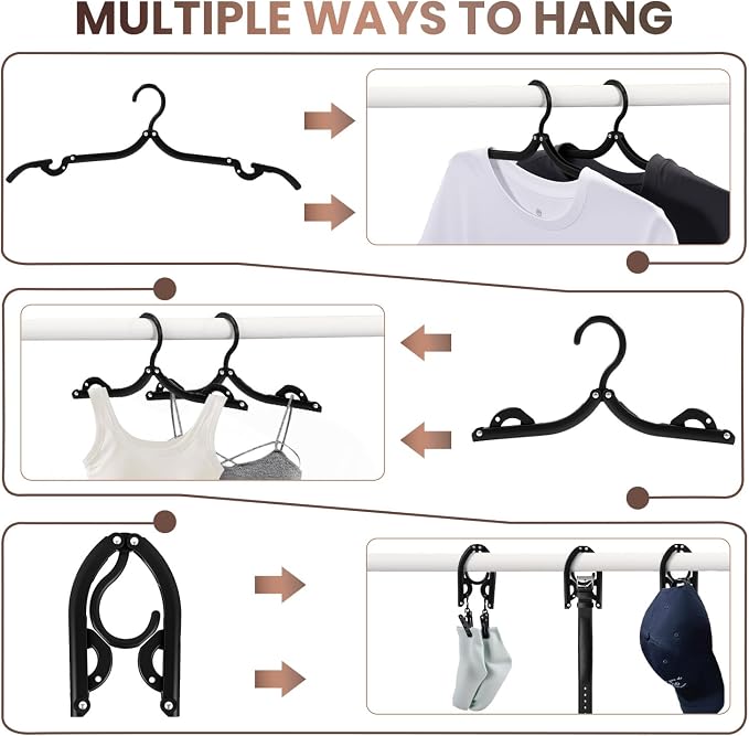 20 Pack Foldable Travel Hangers