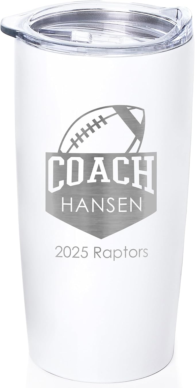 Lifetime Creations Personalized Football Coach Tumbler: Custom Football Coach