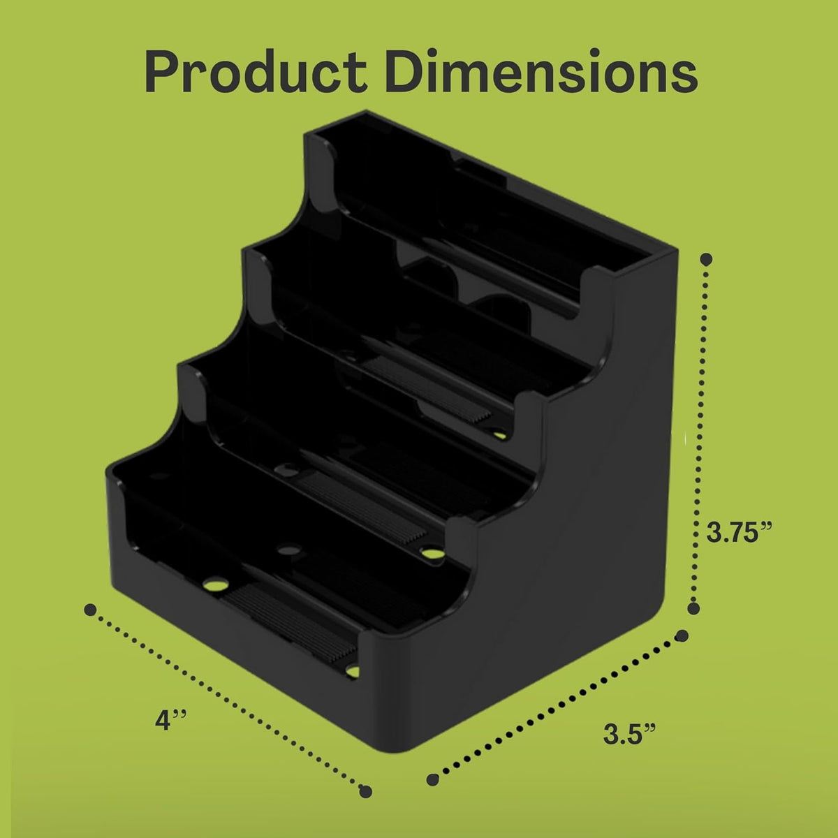4 Tier Black Acrylic Business/Gift Card Holder, Fits standard-sized business cards or gift cards, For Use In Office, Retail, and Hospitality - Pack of 4