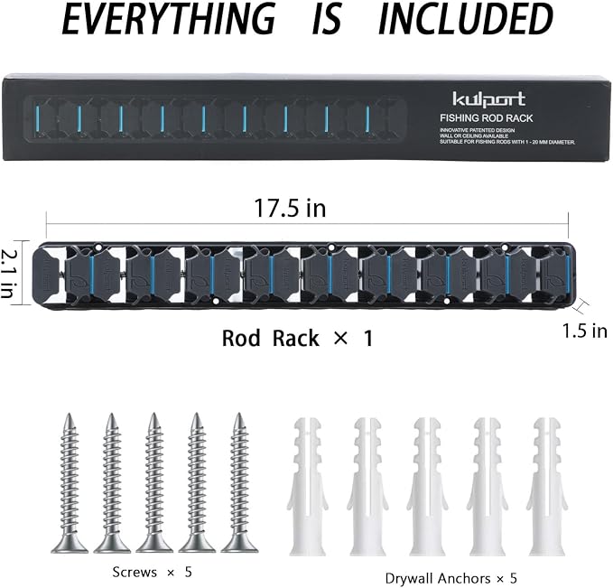Fishing Rod Holder, Wall-Mounted Fishing Rod Rack, Vertical Fishing Pole Holder