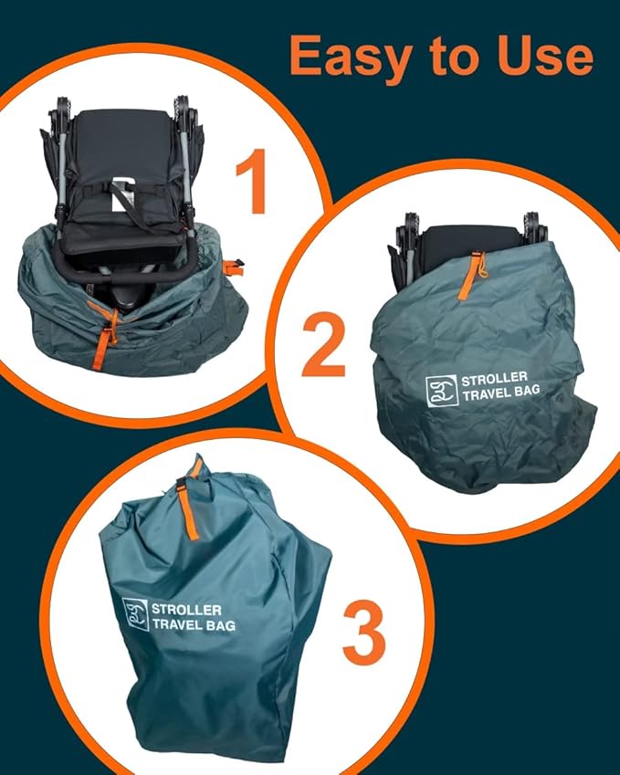 Extra Large, Heavy Duty Stroller and Car Seat Gate Check Bag, Compatible with: