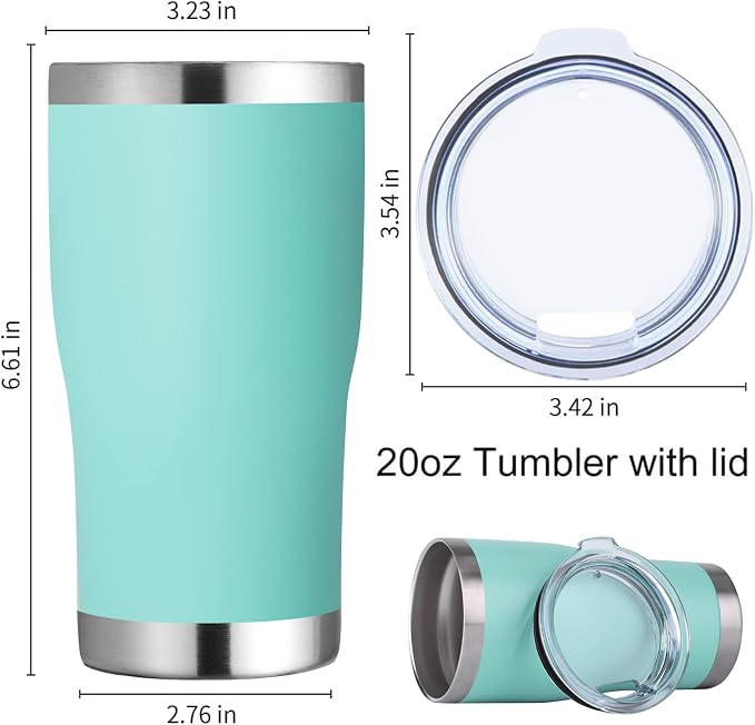 DOMICARE 20oz Tumbler with Lid Stainless Steel Tumblers Bulk, Double Wall