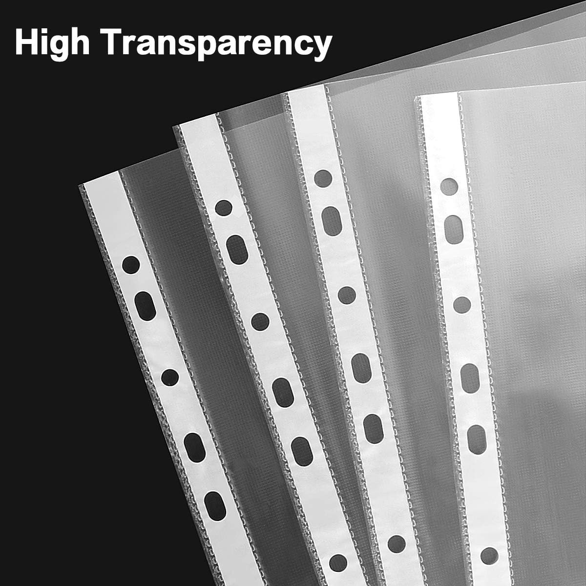 Sheet Protectors, HERKKA 500 Pack Heavy Duty Page Protectors Holds 8.5 x 11 inch Sheets, 9.25 x 11.25 inch Top Loading, Clear, Reinforced 11-Hole Fit for 3 Ring Binder