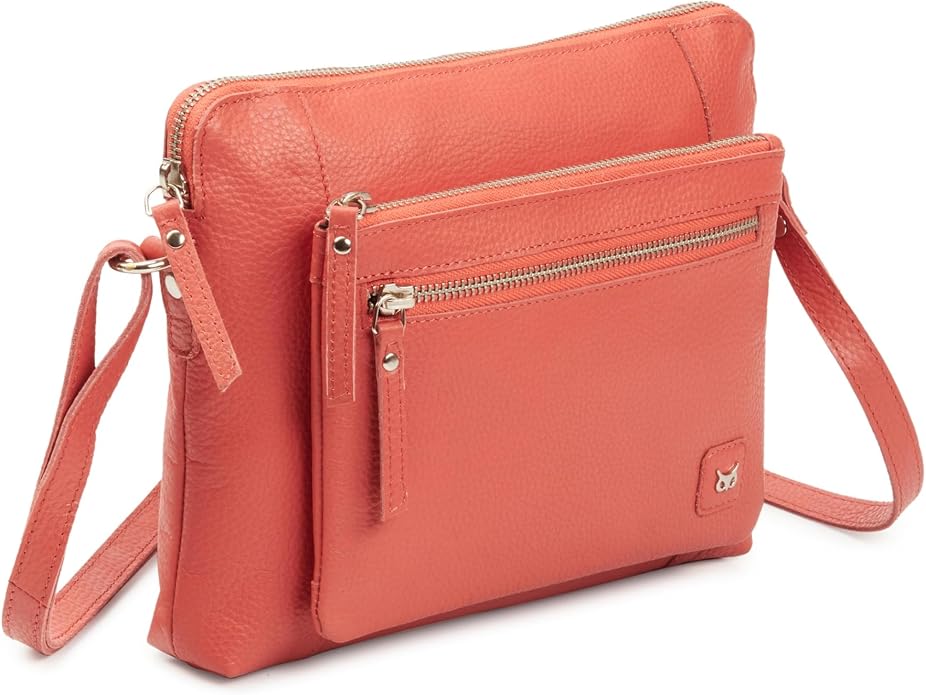 Wise Owl Accessories Small Soft Pebbled Real Leather Crossbody Handbags Purses