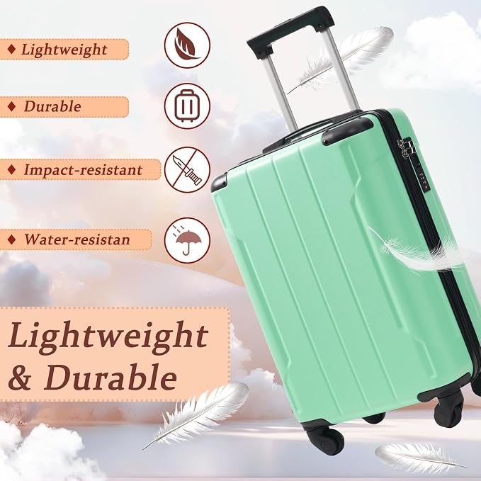 Merax Carry on Luggage Set, 20 Inch Hardshell ABS Suitcase