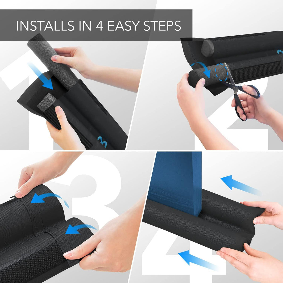 Everlasting Comfort Under Door Draft Stopper - Under Door Sound Blocker, Soundproofing, Blocks Cold Air, Hot Air & Noise, Easy Install, No Adhesive - Gap Filler , Sound Proof Bottom Seal 30"-36"