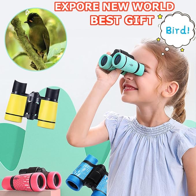 Kids Binoculars Best Gifts for 3-12 Years Boys Girls High-Resolution Optics