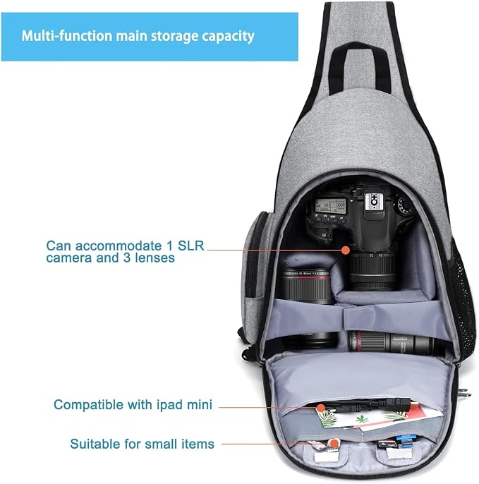MOSISO Camera Bag Sling Backpack, DSLR/SLR/Mirrorless Full Open Camera Case
