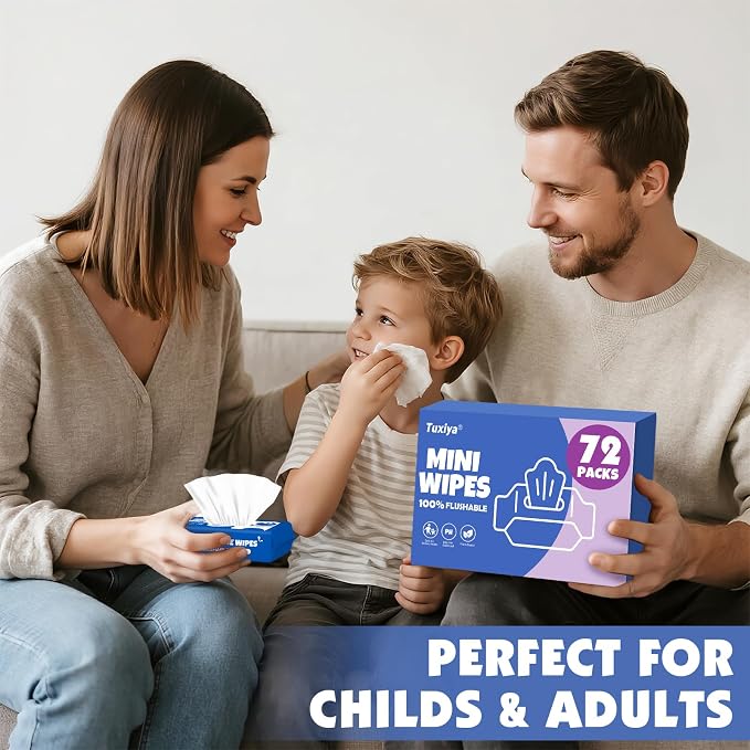72 PackTravel Flushable Wipes