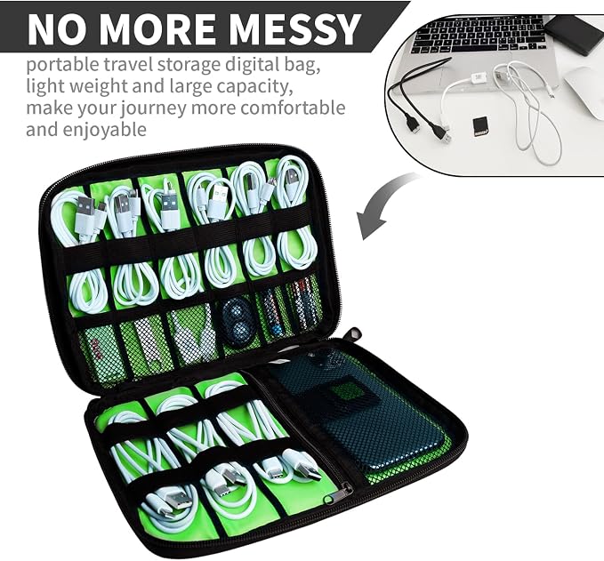 Electronics Organizer Travel Case, Electronic Accessories Storage Bag, Portable