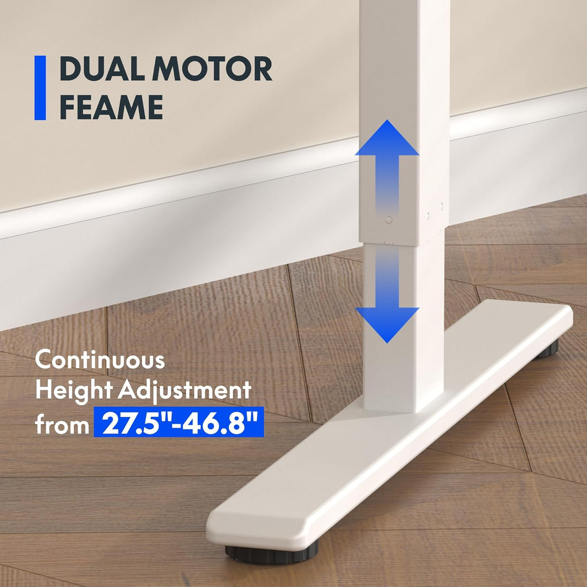 FLEXISPOT E3 Dual Motor Electric Standing Desk 60x24 Inch Whole-Piece Board Height Adjustable Electric Sit Stand Desk (White Frame + Mahogany Desktop, 2 Packages)