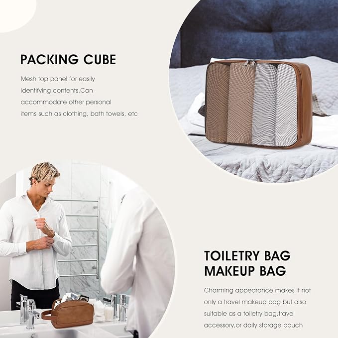 Wogarl 3PCS Leather Weekender Bag