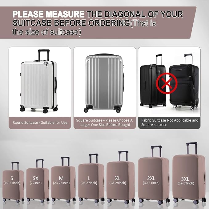 Travel Luggage Cover Suitcase Protector Scratch-Resistant Fit 19-31 Inch