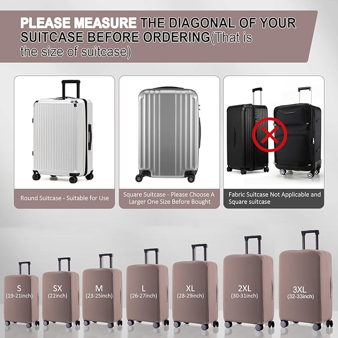 Travel Luggage Cover Suitcase Protector Scratch-Resistant Fit 19-31 Inch