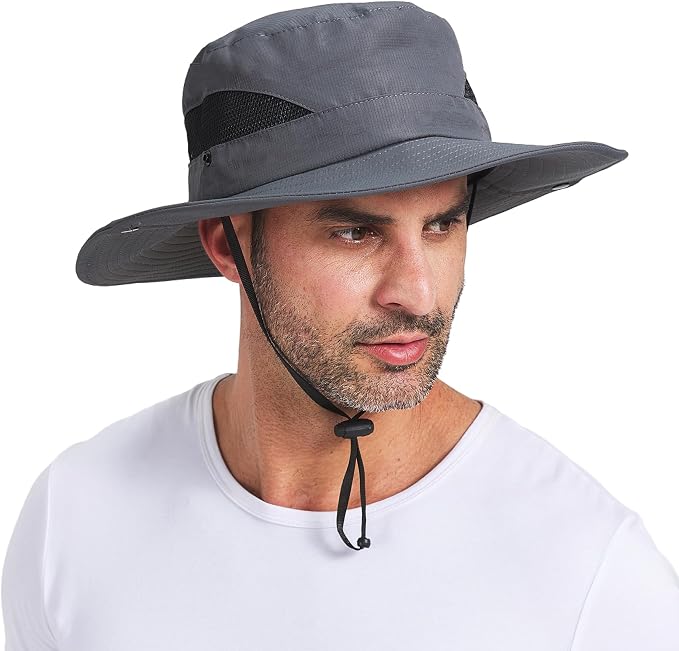 PFFY Sun Bucket Hats for Men Women 3” Wide Brim UPF 50+ Fishing & Beach Hat