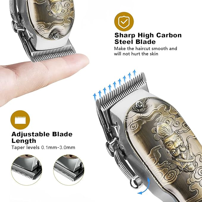 RESUXI Mens Hair Clippers and Trimmers Set, Professional Cordless Barber
