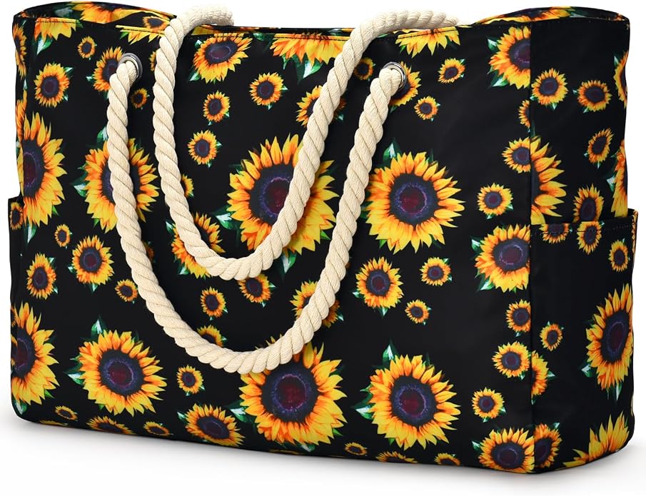 Becokan Beach Bag Large Beach Tote Bag