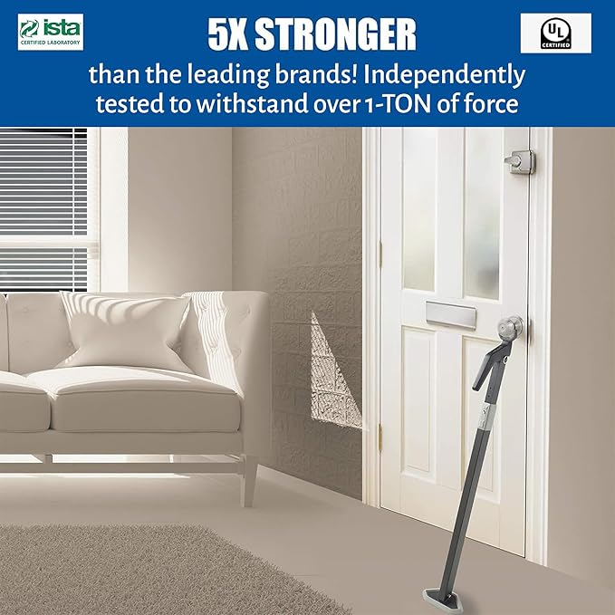 Super Heavy Duty Security Door Lock Bar Fully Adjustable Door Stopper Device