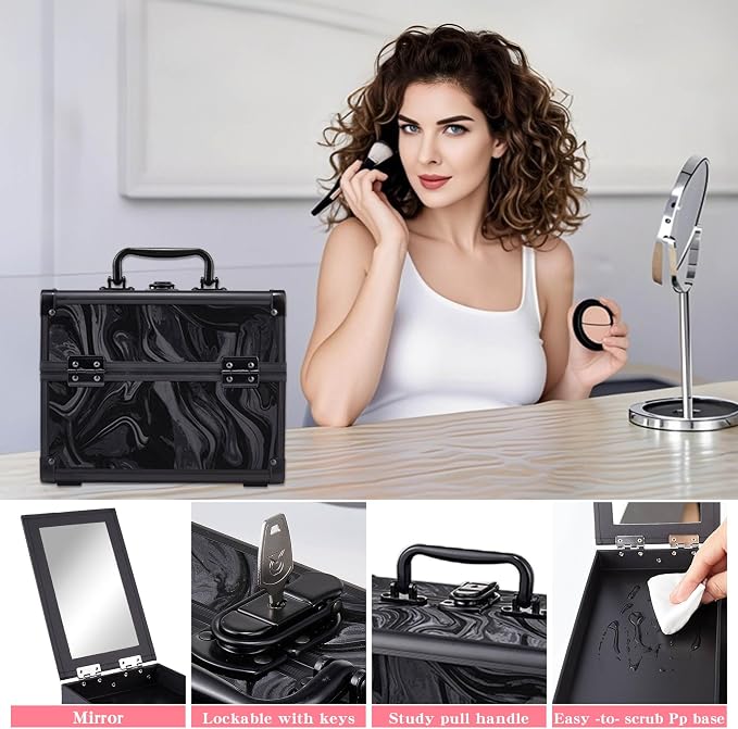 Makeup Train Case, Portable Makeup Case