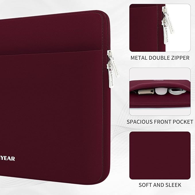 RAINYEAR Laptop Sleeve Case 15.6 Inch, Protective Portable Case