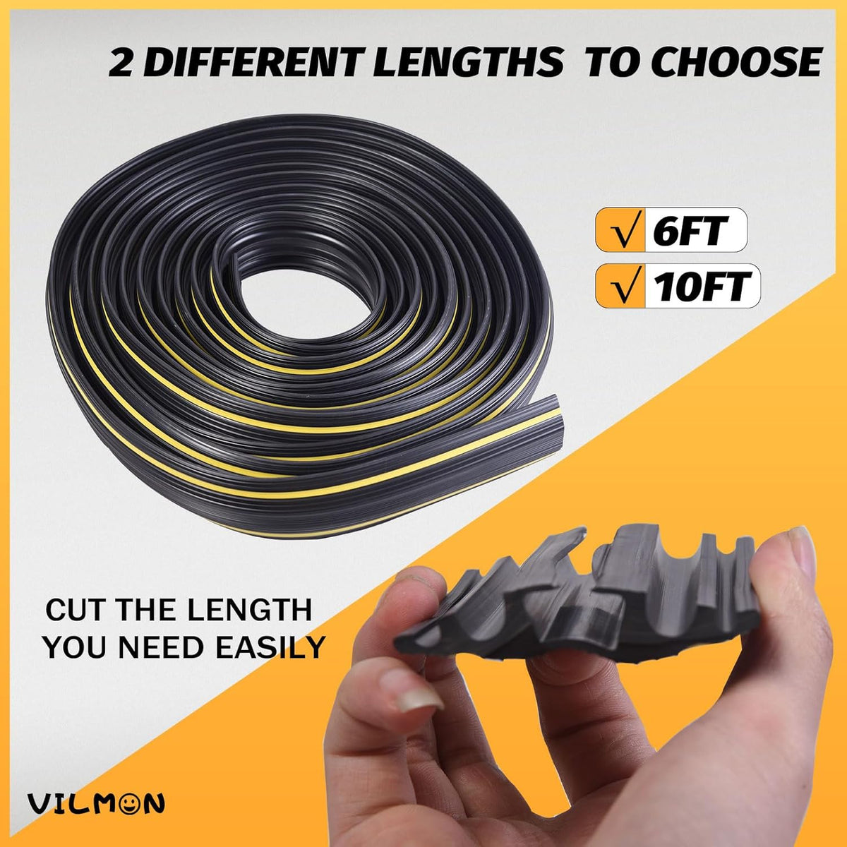 10FT Cord Cover, Flexible Floor Cable Cover, Cord Hider to Organize and Protect Wire, Wire Covers for Home and Office (10ft, 5 Channel)