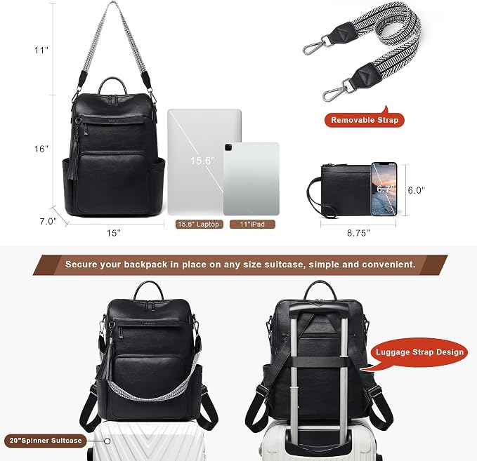 Shrrie Vegan Leather Laptop Backpack