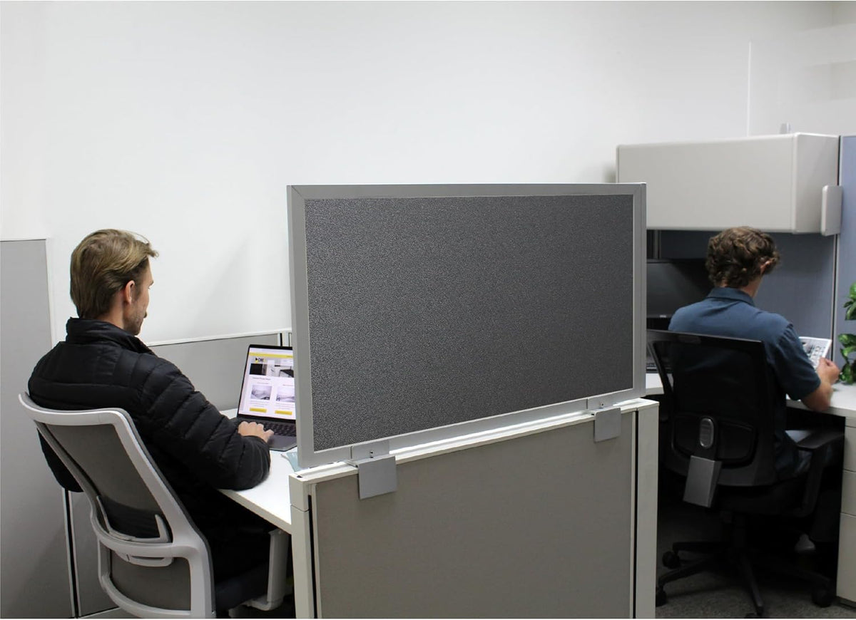 OBEX Acoustical Cubicle Privacy Screen Extender Desk Panel & Office Divider, Add Separation & Block Noise, 18" x 42", Graphite
