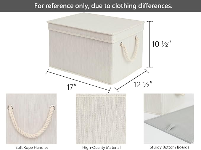 StorageWorks Storage Bins with Lids, Decorative Storage Boxes with Lid and Soft