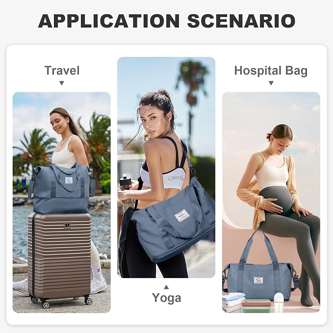 Travel Duffel Bag, Sports Tote Gym Bag, Shoulder Weekender Overnight Bag